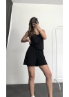 Askılı Şortlu Takım - Siyah