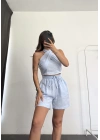 Aura Çapraz Yaka Takım - Mavi