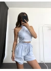 Aura Çapraz Yaka Takım - Mavi