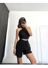 Aura Çapraz Yaka Takım - Siyah