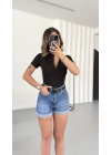 Avril Fermuarlı Bodysuit - Siyah