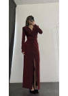 Avril Taşlı Elbise - Bordo