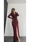 Avril Taşlı Elbise - Bordo