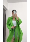 Bağlamalı Oversize Gömlek- Yeşil