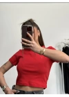 Bella Basic Crop - Kırmızı