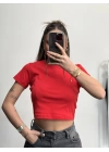Bella Basic Crop - Kırmızı