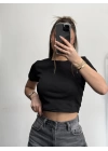 Bella Basic Crop - Siyah