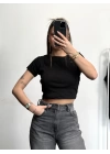 Bella Basic Crop - Siyah