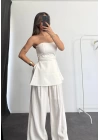Bella Straplez Takım - Beyaz