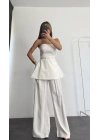 Bella Straplez Takım - Beyaz