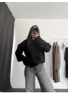 Berry Oversize Triko Kazak - Siyah