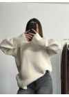 Berry Oversize Triko Kazak - Taş