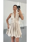 Beverly Kloş Elbise - Bej