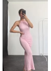 Blair Bağlamalı Elbise - Pembe