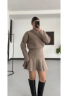 Blair Drapeli Mini Elbise - Bej
