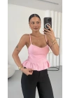 Bond Askılı Crop - Pembe