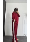 Bonnie Şeritli Takım - Bordo
