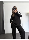 Bonnie Şeritli Takım - Siyah