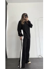 Bonnie Şeritli Takım - Siyah