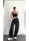 Boom Düşük Bel Baggy Jean - Füme