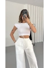 Britney Keten Pantolon - Beyaz
