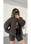 Buffy Bomber Ceket - Kahve