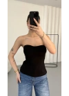 Camila Straplez Bluz - Siyah