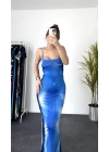 Candy Batik Elbise - Mavi