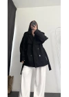 Carolin Kısa Kaban - Siyah