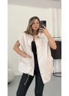 Cate Oversize Yelek - Bej