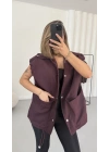 Cate Oversize Yelek - Bordo
