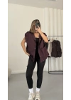 Cate Oversize Yelek - Bordo