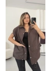 Cate Oversize Yelek - Kahve