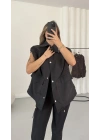 Cate Oversize Yelek - Siyah