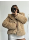 Celin Peluş Kürk - Bej