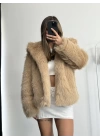 Celin Peluş Kürk - Bej