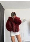 Celin Peluş Kürk - Bordo