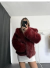 Celin Peluş Kürk - Bordo