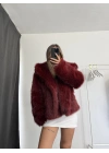Celin Peluş Kürk - Bordo