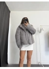 Celin Peluş Kürk - Gri
