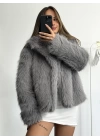 Celin Peluş Kürk - Gri