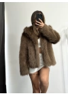 Celin Peluş Kürk - Kahve