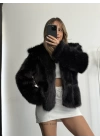 Celin Peluş Kürk - Siyah