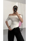 Celine Madonna Yaka Crop - Beyaz