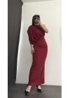 Charlotte Drapeli Elbise - Bordo