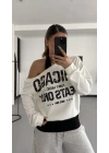 Chicago Atlet Detaylı Sweatshirt - Beyaz