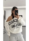 Chicago Atlet Detaylı Sweatshirt - Beyaz