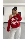 Chicago Atlet Detaylı Sweatshirt - Kırmızı