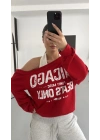 Chicago Atlet Detaylı Sweatshirt - Kırmızı