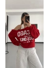 Chicago Atlet Detaylı Sweatshirt - Kırmızı